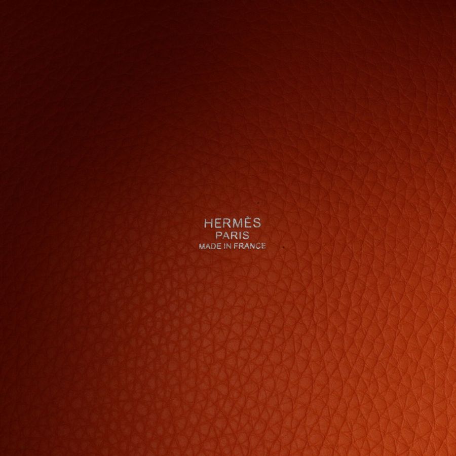 HERMES Clemence皮革Picotin GM手挽袋Orange-5