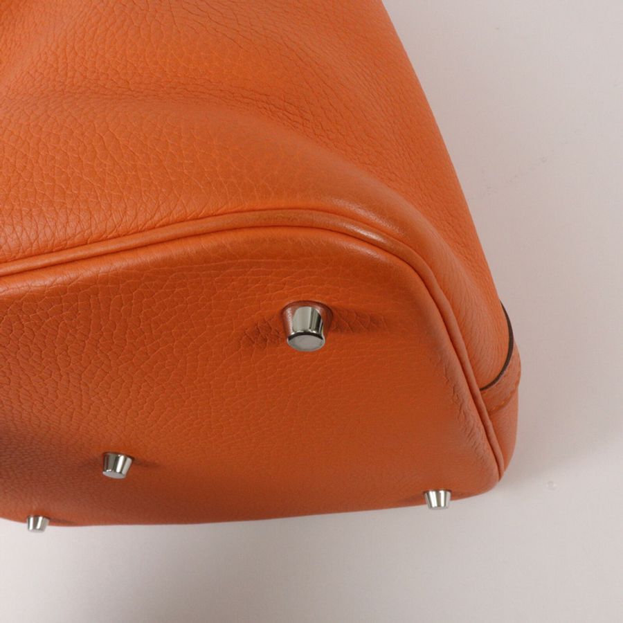 HERMES Clemence皮革Picotin GM手挽袋Orange-13