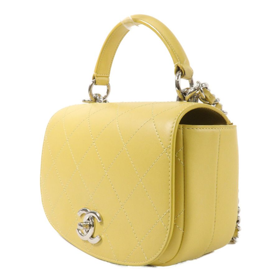 CHANEL 牛皮皮革Top Handle Flap Bag鏈帶手挽肩背兩用袋-2