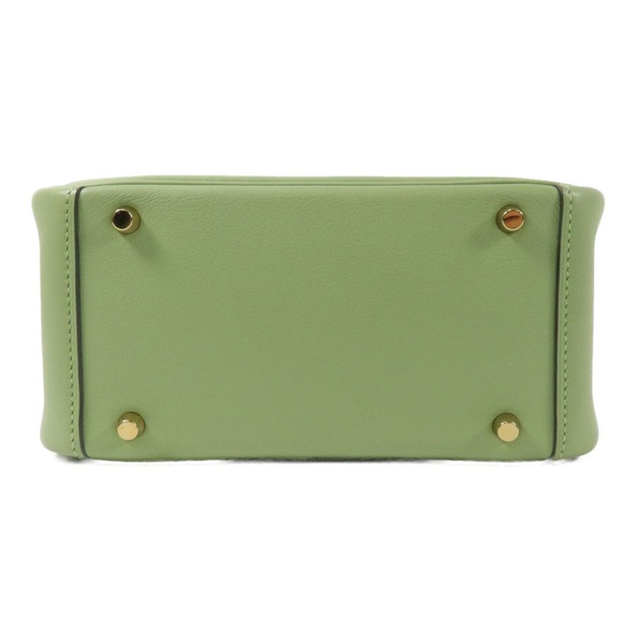 HERMES Swift皮革Mini Lindy手挽肩背兩用袋Vert Criquet-3
