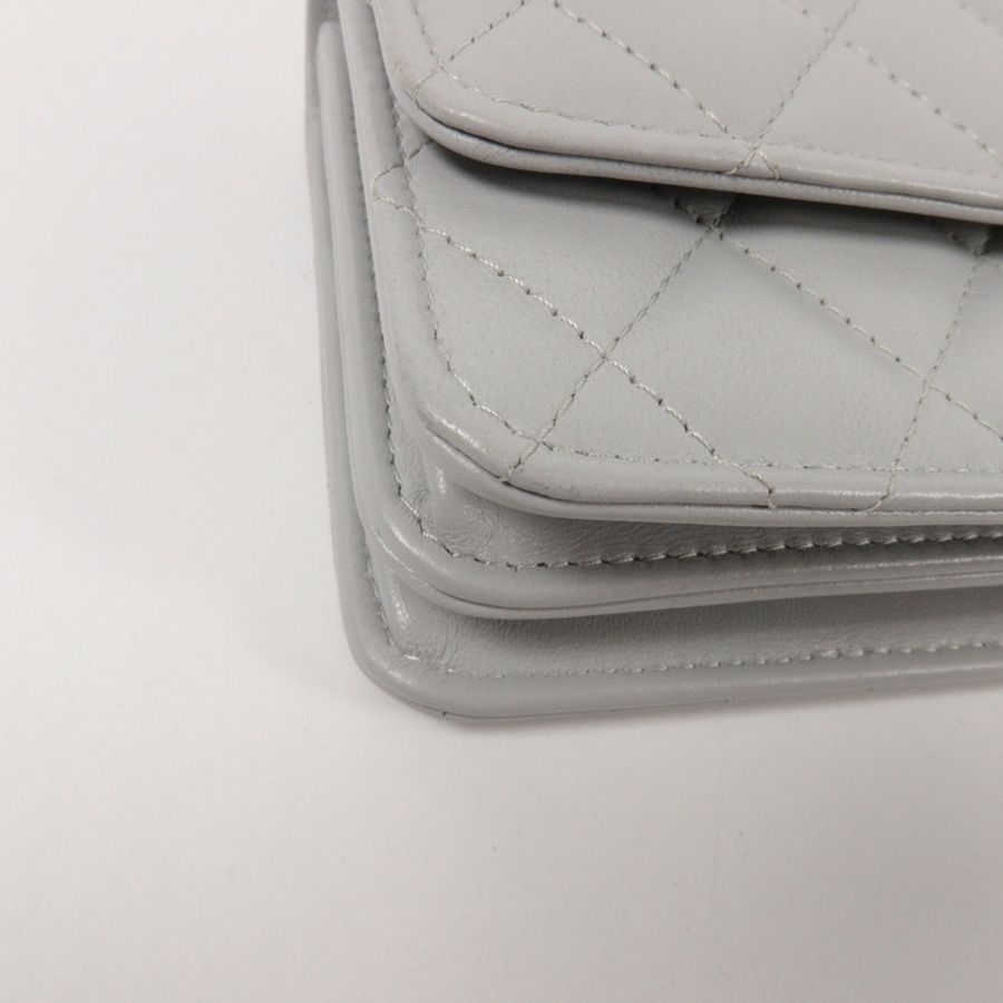 CHANEL 羊皮皮革Chain Shoulder鏈帶手挽肩背兩用袋-10