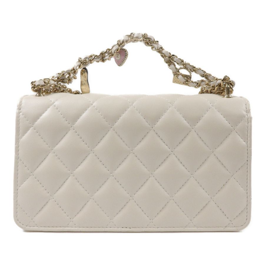CHANEL 羊皮皮革Chain Shoulder鏈帶手挽肩背兩用袋-1