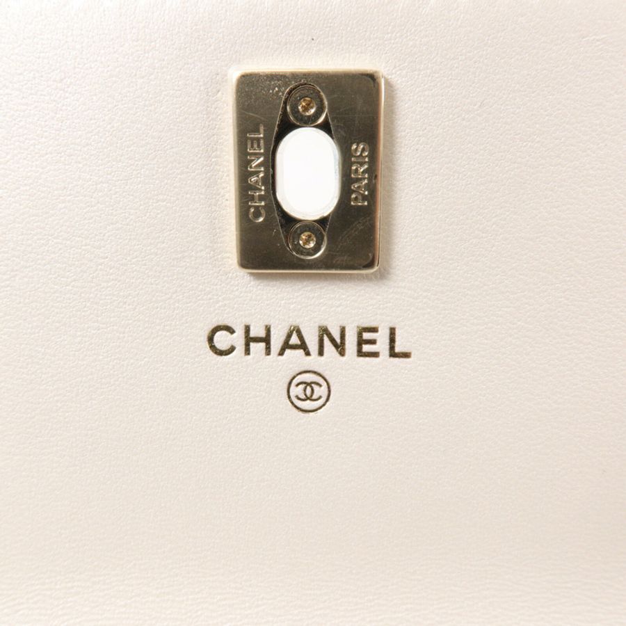 CHANEL 羊皮皮革Chain Shoulder鏈帶手挽肩背兩用袋-5