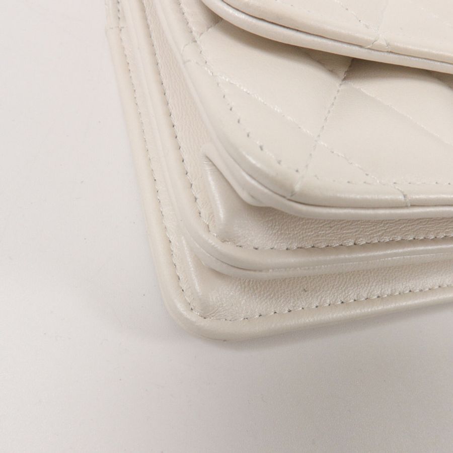 CHANEL 羊皮皮革Chain Shoulder鏈帶手挽肩背兩用袋-11