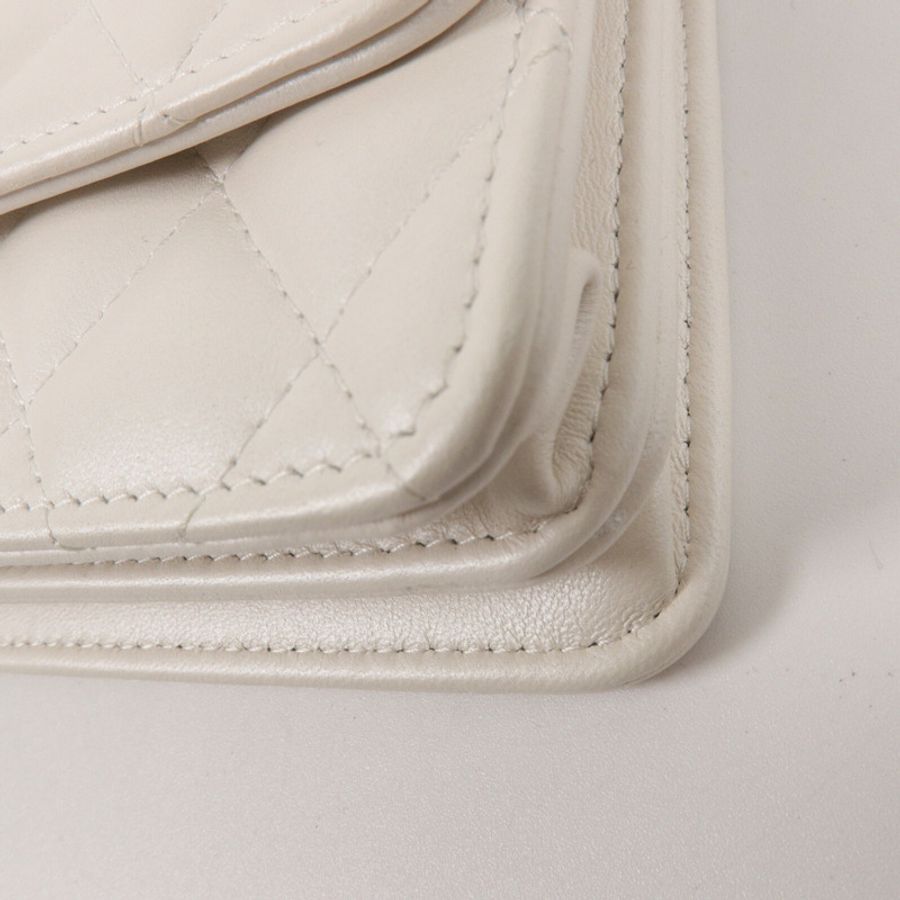 CHANEL 羊皮皮革Chain Shoulder鏈帶手挽肩背兩用袋-12