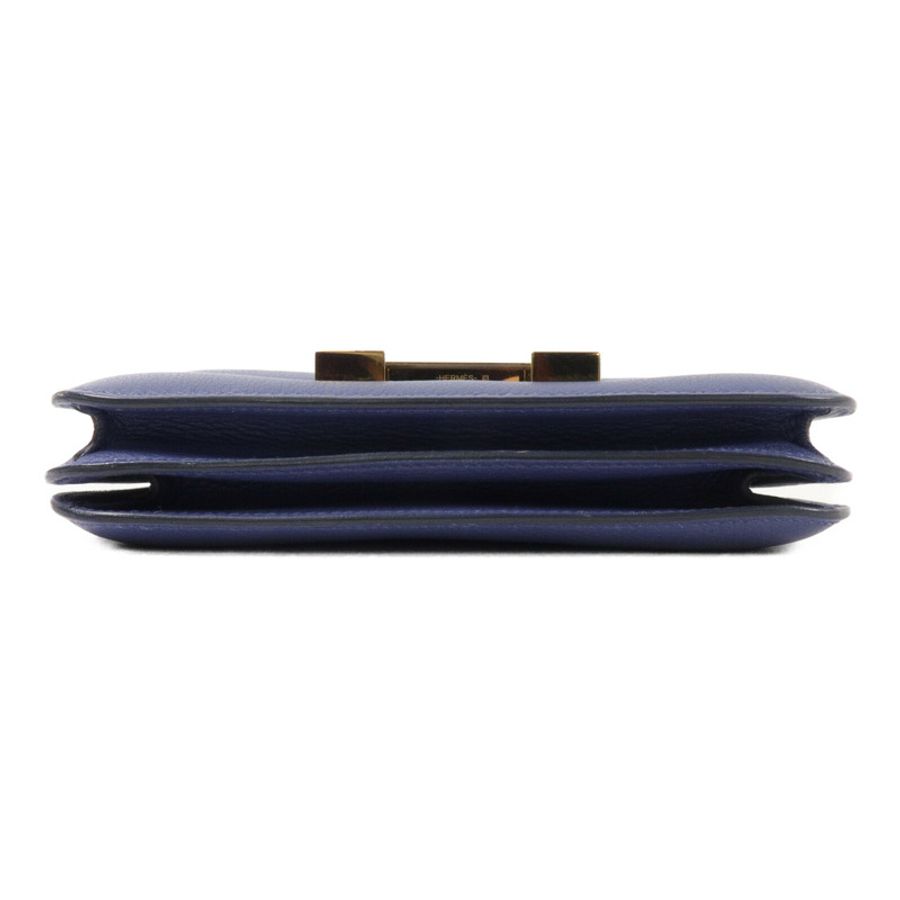 HERMES Evercolor皮革Constance Mini肩背袋Blue Brighton-3