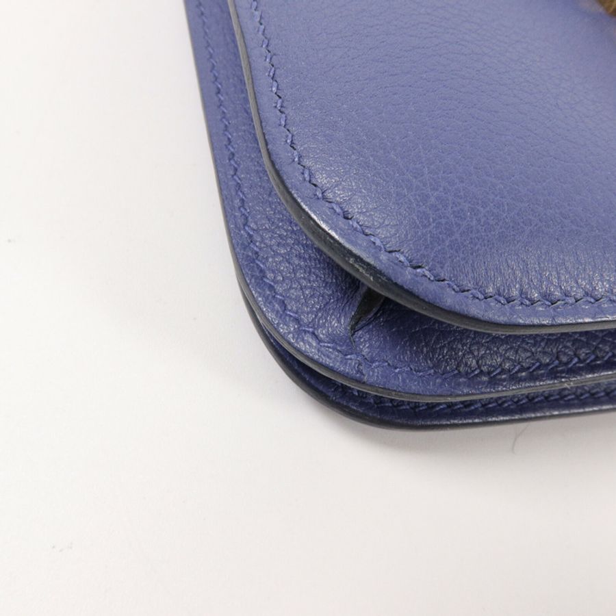 HERMES Evercolor皮革Constance Mini肩背袋Blue Brighton-12