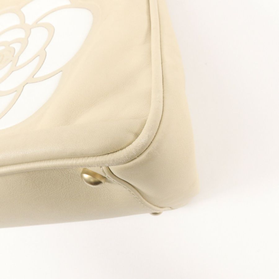 CHANEL 牛皮皮革Camellia Shoulder Tote肩背袋-9