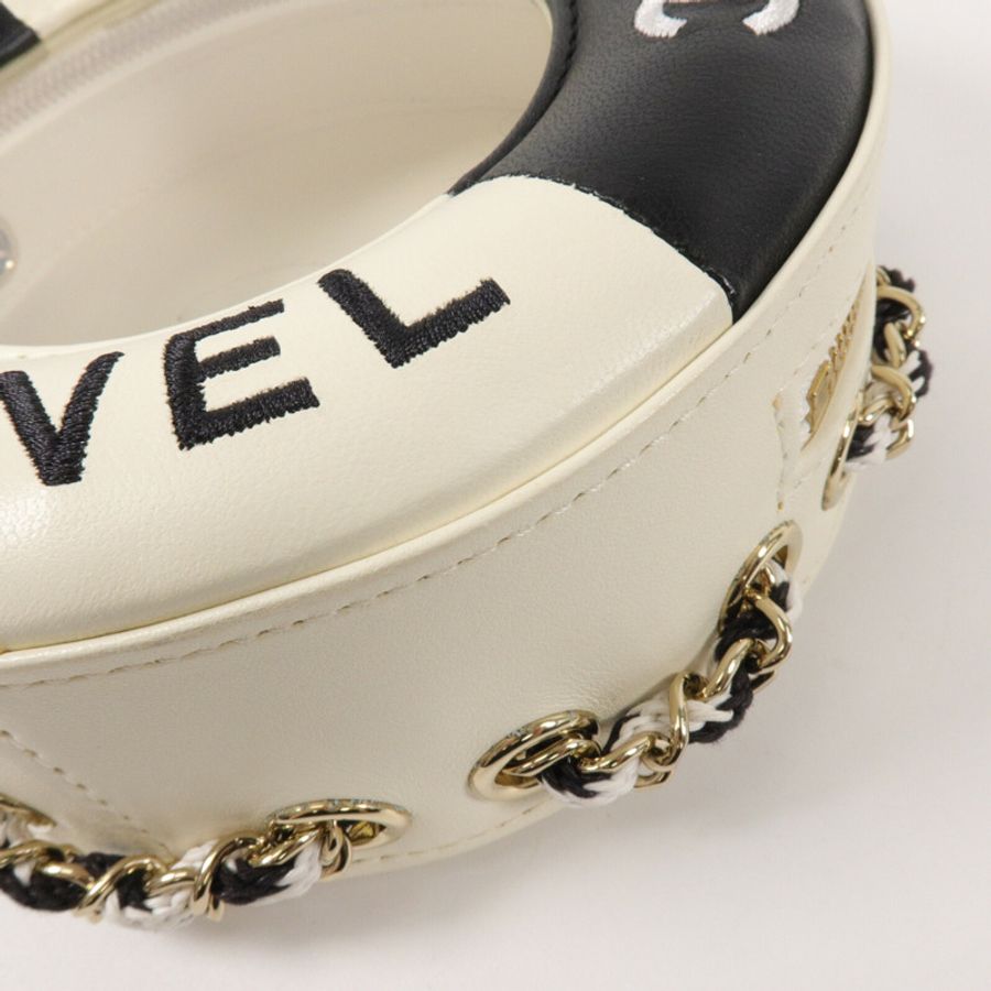 CHANEL 羊皮皮革La Pausa Lifesaver Chain Shoulder鏈帶肩背袋-12