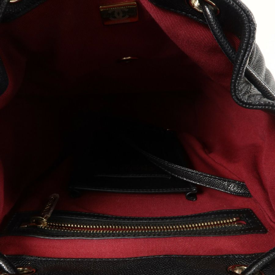 CHANEL 牛皮皮革Backpack鏈帶背包-4