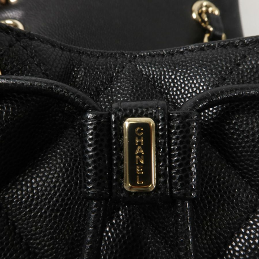 CHANEL 牛皮皮革Backpack鏈帶背包-8