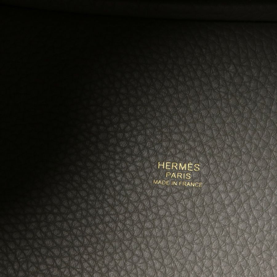 HERMES Clemence皮革Picotin PM手挽袋Gris Meyer-5
