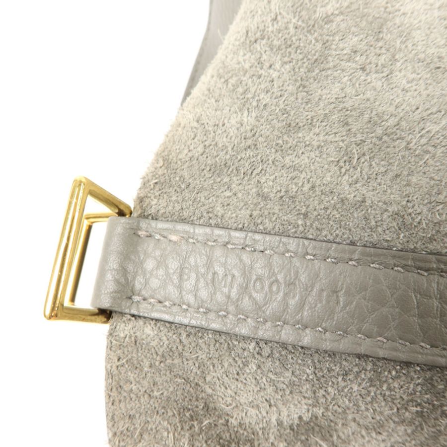HERMES Clemence皮革Picotin PM手挽袋Gris Meyer-6