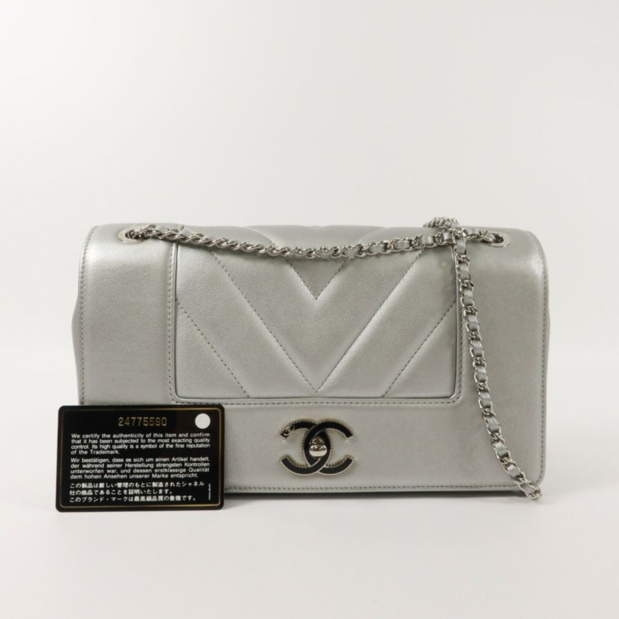 CHANEL 牛皮皮革Mademoiselle Flap Bag鏈帶肩背袋-10