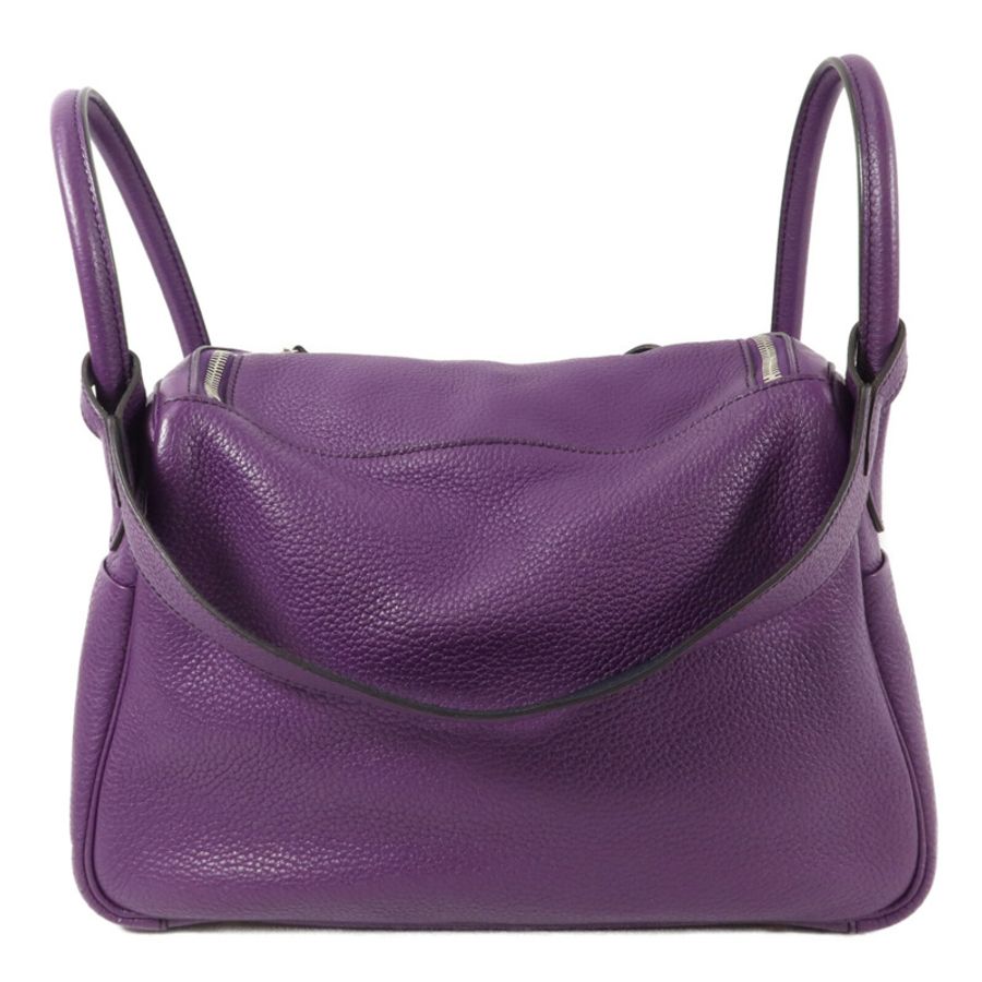 HERMES Clemence皮革Lindy 30手挽肩背兩用袋Ultraviolet/Bleu Obs-1