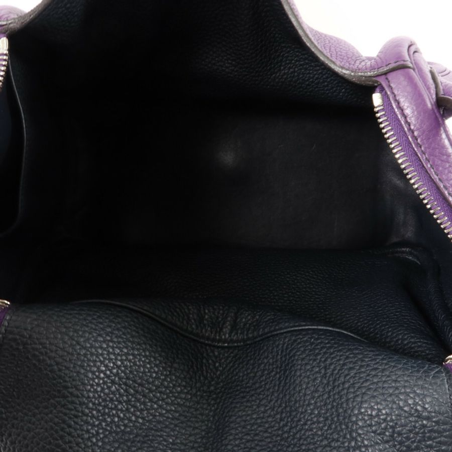 HERMES Clemence皮革Lindy 30手挽肩背兩用袋Ultraviolet/Bleu Obs-4
