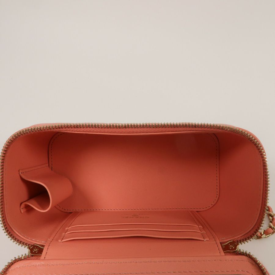 CHANEL 羊皮皮革Top Handle Vanity Case鏈帶手挽肩背兩用袋-4