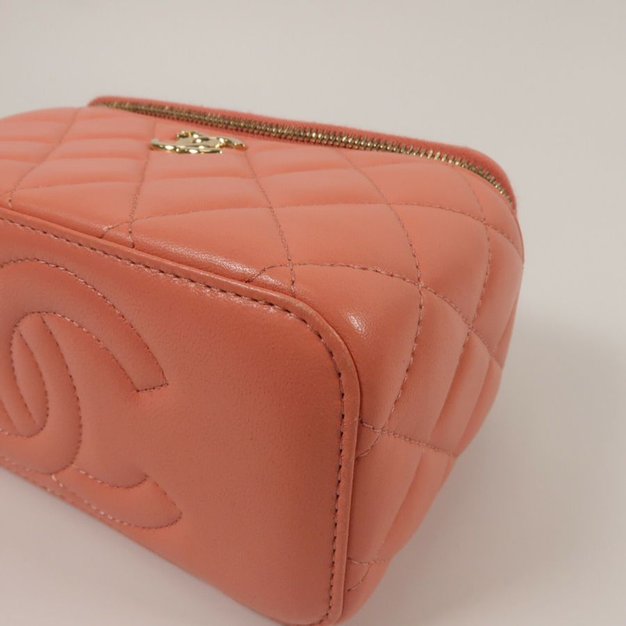 CHANEL 羊皮皮革Top Handle Vanity Case鏈帶手挽肩背兩用袋-11
