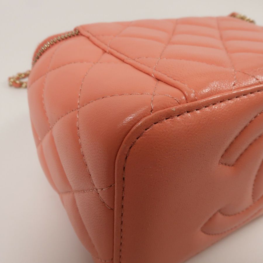 CHANEL 羊皮皮革Top Handle Vanity Case鏈帶手挽肩背兩用袋-12
