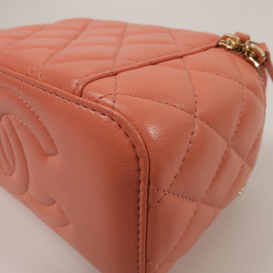 CHANEL 羊皮皮革Top Handle Vanity Case鏈帶手挽肩背兩用袋-13