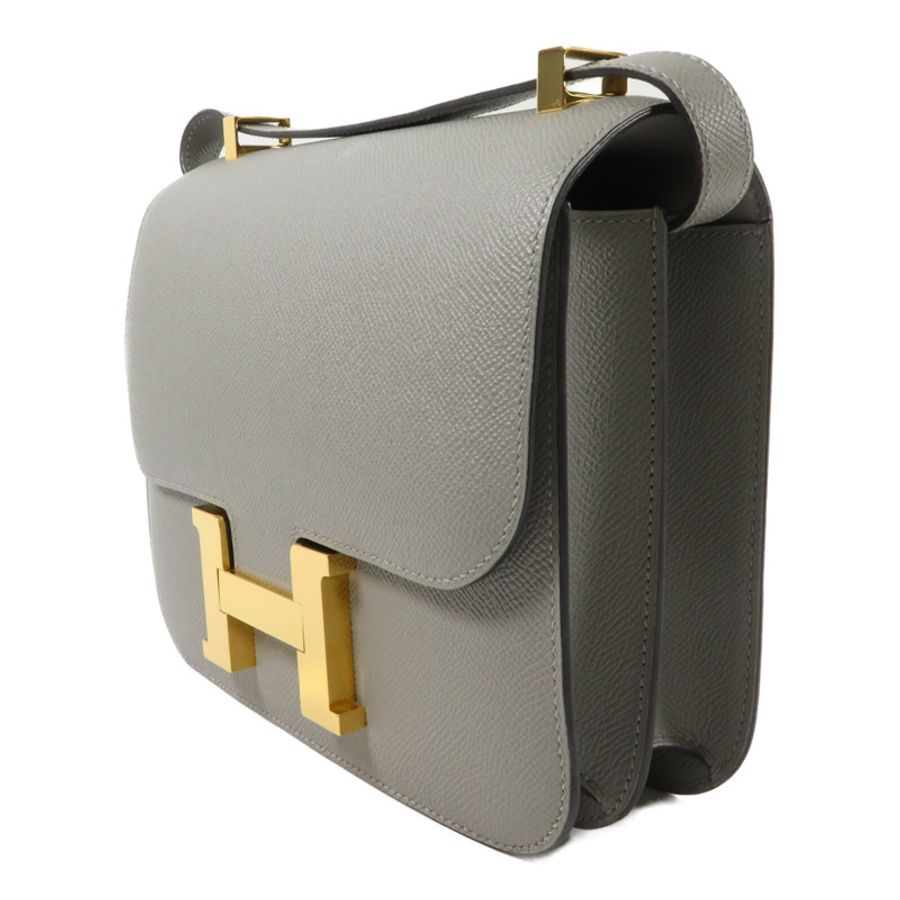 HERMES Epsom皮革Constance 24肩背袋Gris Mouette-2