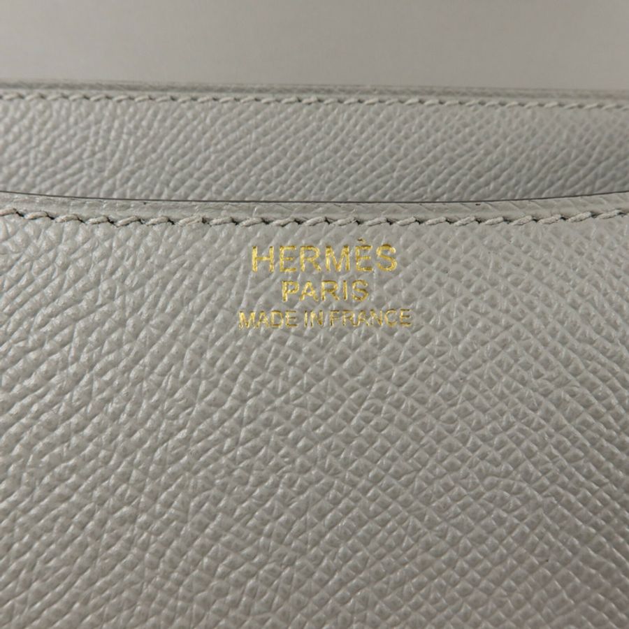 HERMES Epsom皮革Constance 24肩背袋Gris Mouette-5
