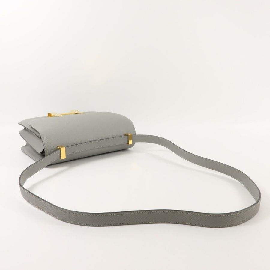 HERMES Epsom皮革Constance 24肩背袋Gris Mouette-8