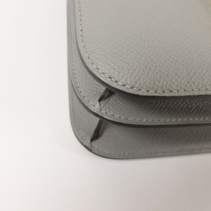 HERMES Epsom皮革Constance 24肩背袋Gris Mouette-10