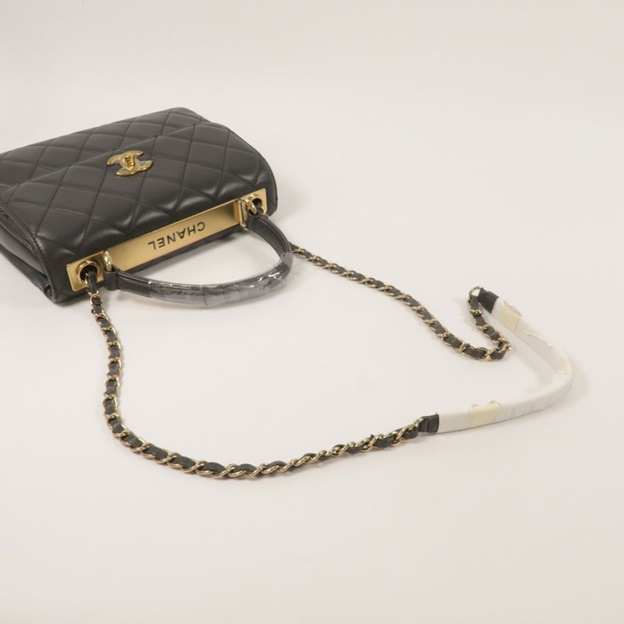 CHANEL 羊皮皮革Trendy CC鏈帶手挽肩背兩用袋-9