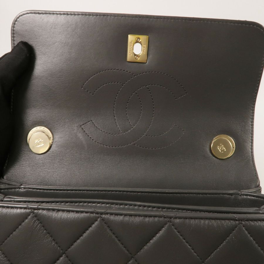 CHANEL 羊皮皮革Trendy CC鏈帶手挽肩背兩用袋-15