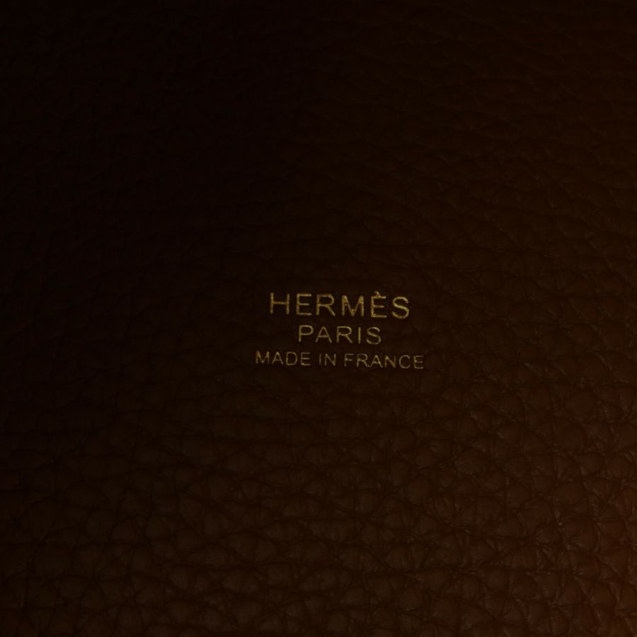 HERMES Clemence皮革Picotin MM手挽袋Gold-5