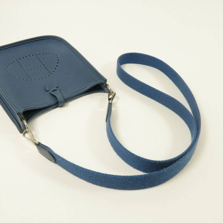 HERMES Clemence皮革Evelyne TPM肩背袋Bleu De Prusse-7