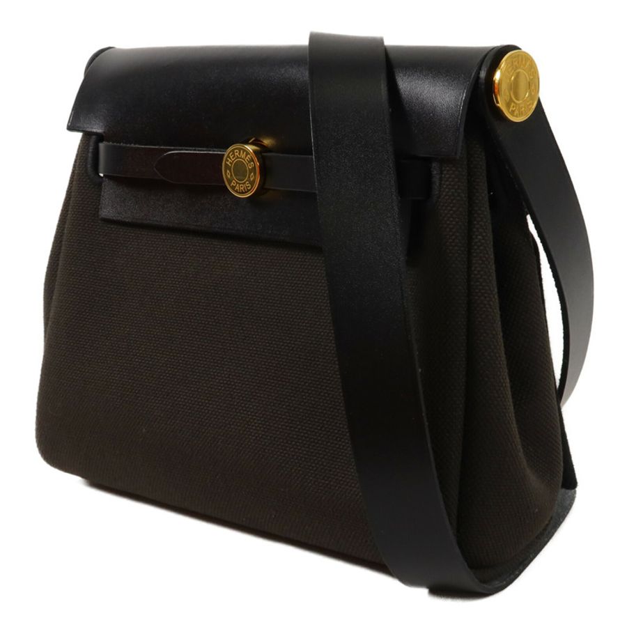 HERMES 帆布Mini Herbag肩背袋Bronze-2