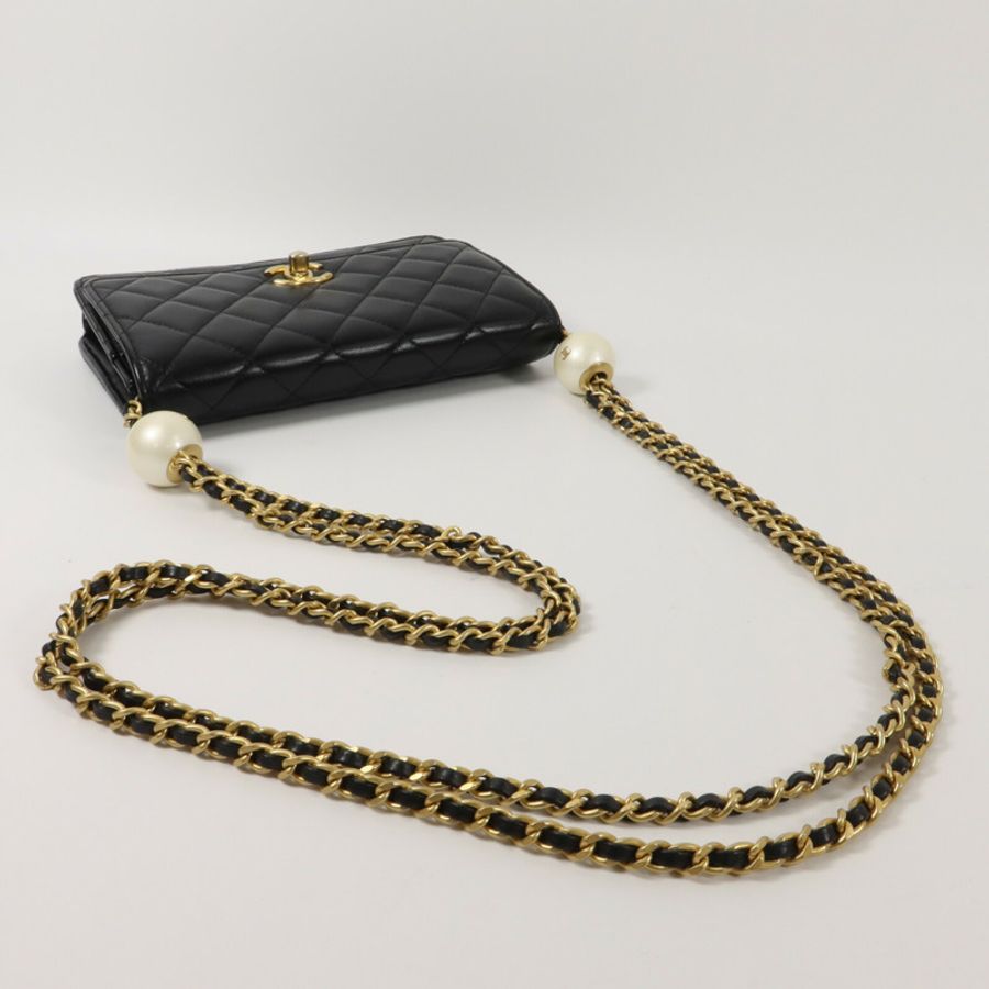 CHANEL 羊皮皮革WOC Wallet On Chain鏈帶肩背袋-9