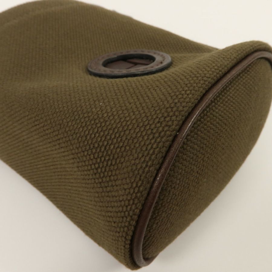 HERMES 帆布/Barenia皮革On The Go Pouch手拿包Kaki/Feu-10
