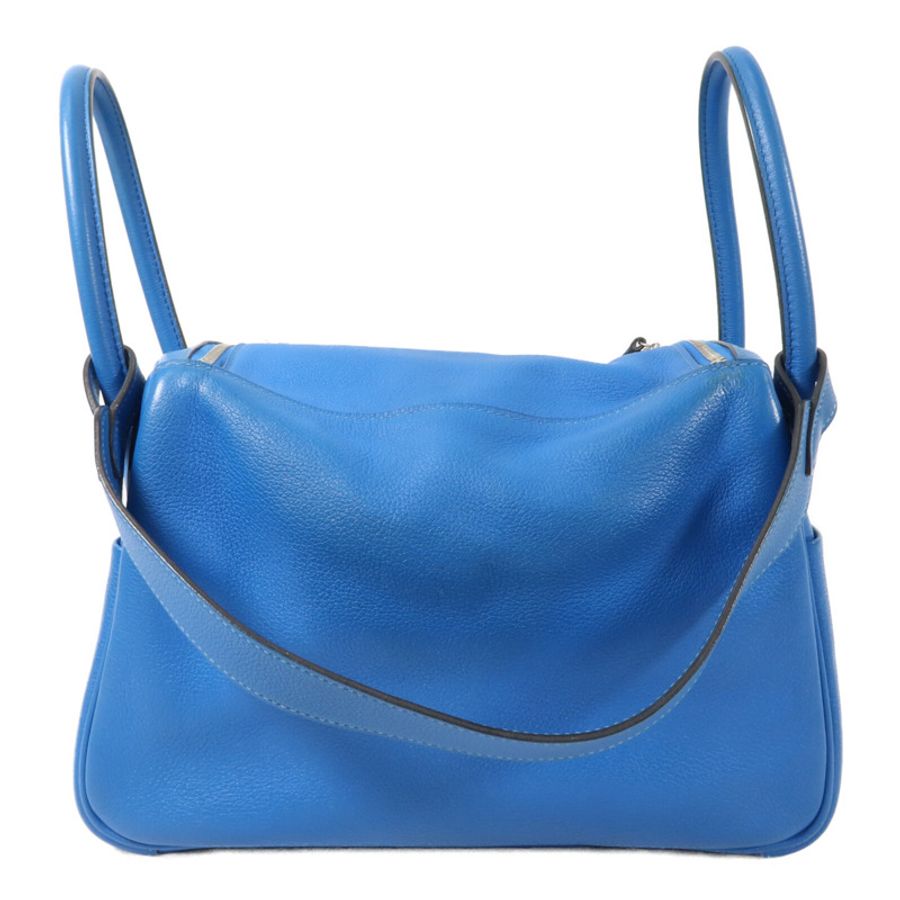 HERMES Evercolor皮革Lindy 26手挽肩背兩用袋Bleu Hydra-1