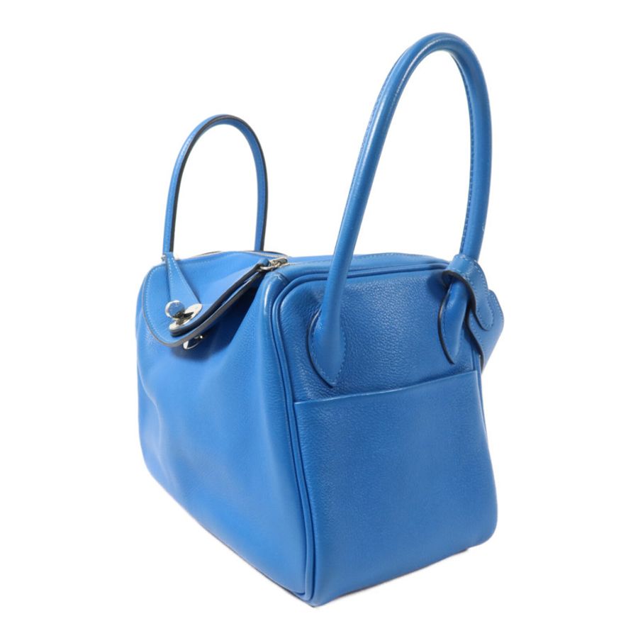 HERMES Evercolor皮革Lindy 26手挽肩背兩用袋Bleu Hydra-2
