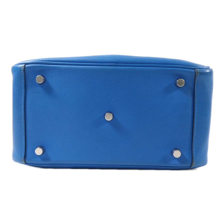 HERMES Evercolor皮革Lindy 26手挽肩背兩用袋Bleu Hydra-3