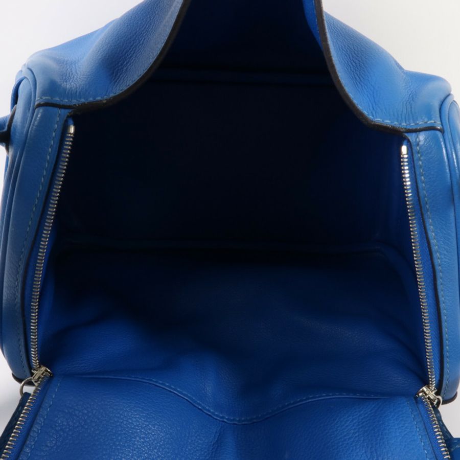 HERMES Evercolor皮革Lindy 26手挽肩背兩用袋Bleu Hydra-4
