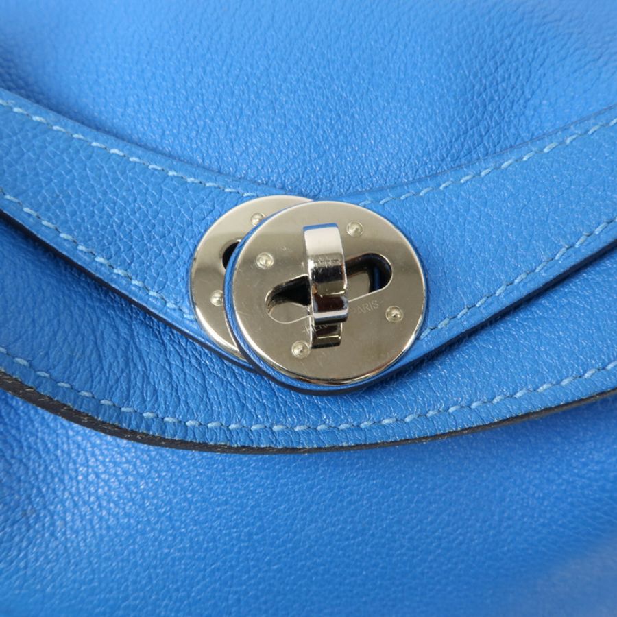 HERMES Evercolor皮革Lindy 26手挽肩背兩用袋Bleu Hydra-7
