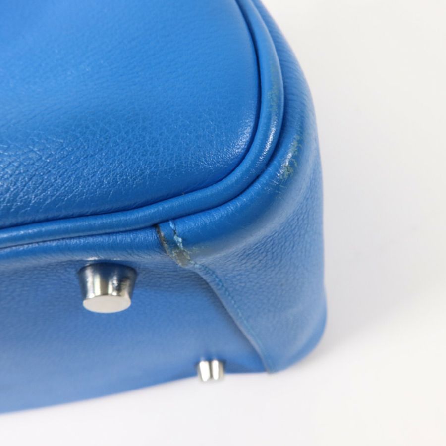 HERMES Evercolor皮革Lindy 26手挽肩背兩用袋Bleu Hydra-11