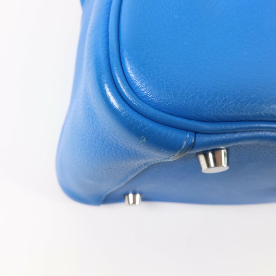 HERMES Evercolor皮革Lindy 26手挽肩背兩用袋Bleu Hydra-12