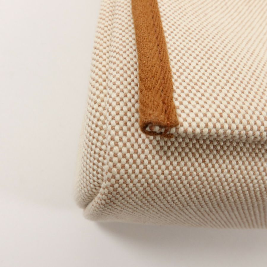 HERMES 帆布Mini Herbag肩背袋Ecru Beige/Fauve-13