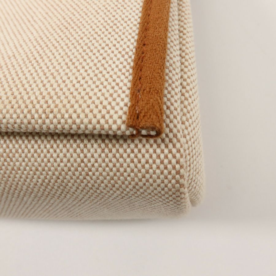 HERMES 帆布Mini Herbag肩背袋Ecru Beige/Fauve-14