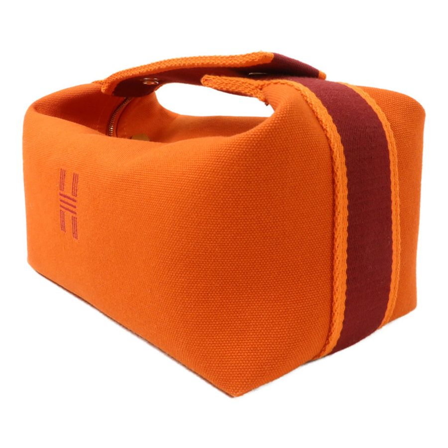 HERMES 帆布Bride A Brac PM手挽袋Orange-2