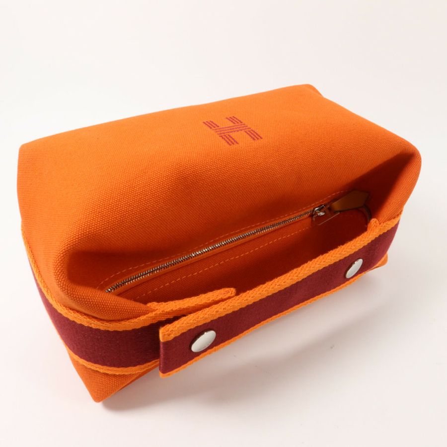 HERMES 帆布Bride A Brac PM手挽袋Orange-8