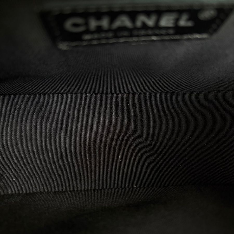 Chanel 黑銀Leboy中號鏈條包 牛皮-8