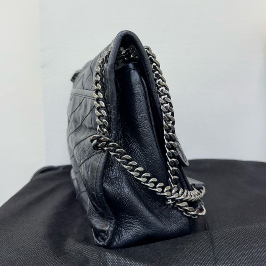 Ysl niki中號黑銀-3