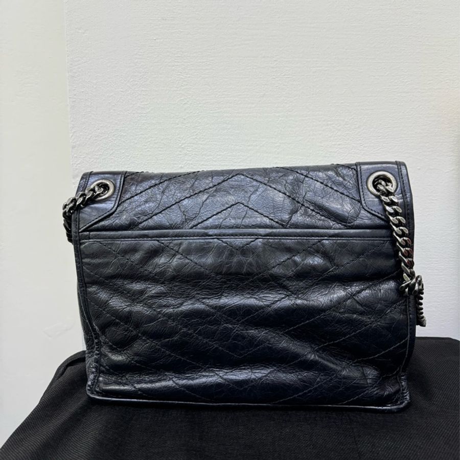Ysl niki中號黑銀-6