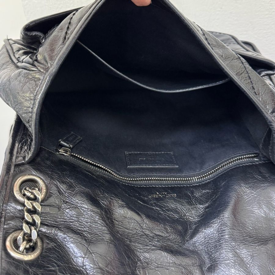 Ysl niki中號黑銀-15
